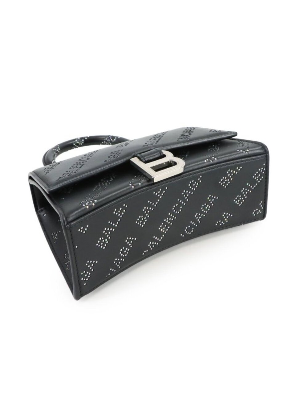 Balenciaga Hourglass XS 2-Way Bag Leather Rhinestone Black - Picture 4 of 10